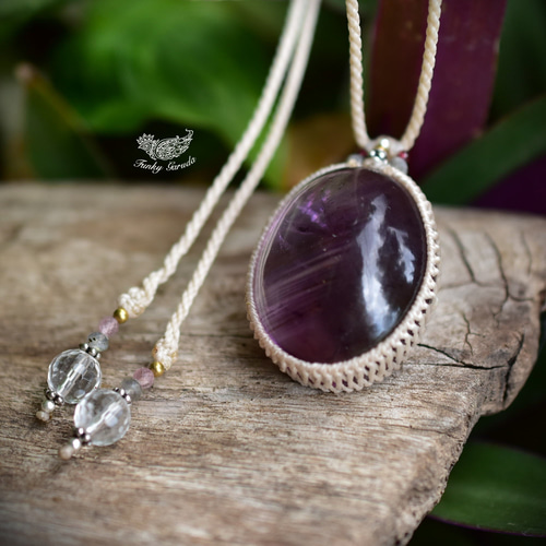 艶やか☆紫水晶☆アメジスト マクラメペンダント340 ネックレス