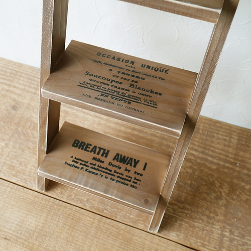 飾りはしご アンティーク プリント入り 5段 HS-53 その他インテリア