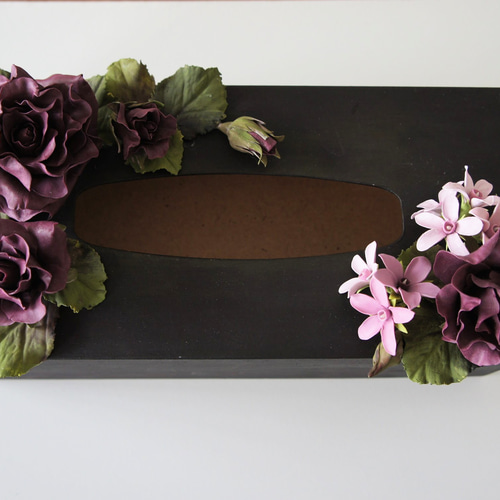 輸入雑貨　シノワズリ　『薔薇のティッシュBOX』　薔薇柄　オフホワイト　陶器 imgrc0162296698.jpg