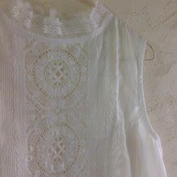 Dot＆Stripes トーションレースパッチワークノースリーブ