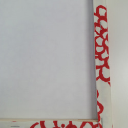 赤い花柄 ファブリックパネル（F039) 5枚目の画像