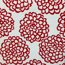 赤い花柄 ファブリックパネル（F039) 3枚目の画像