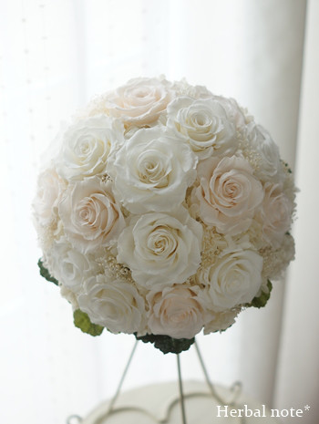 【オーダーメイド＊ウェディングブーケ】PB-200　ラウンドブーケ　ホワイト　結婚式　披露宴