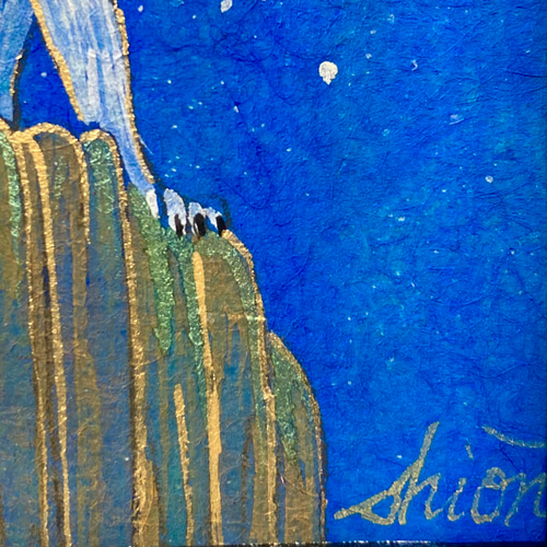 月とオオカミの絵画 満月 /インテリアアート 月の絵 星 狼 おしゃれ