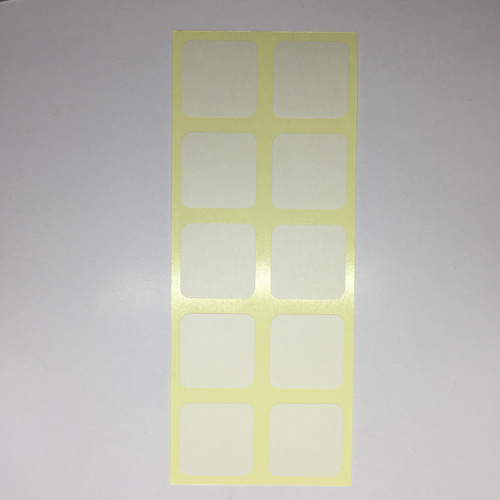 無地シール 正方形・四角・2.5×2.5cm 10シート(100枚) 3種から