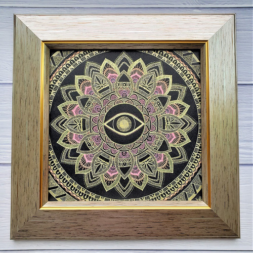 神様の目マンダラ】天照大御神（アマテラスオオミカミ）原画＊額装