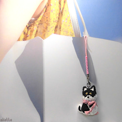 ふわもこ刺繍の柴犬(黒柴)  マスコット (ストラップ キーホルダー) NO.02 9枚目の画像