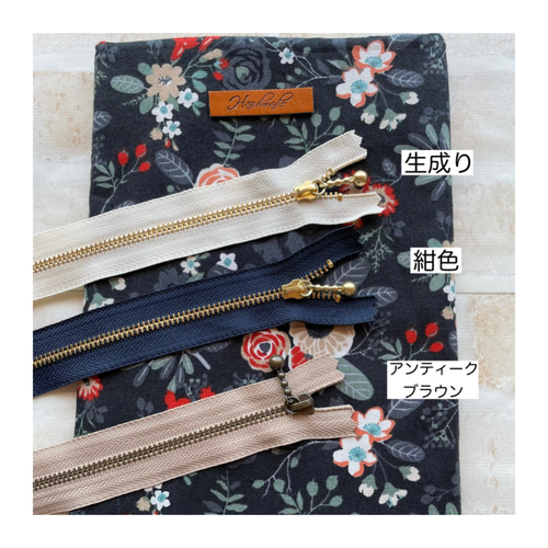 お財布ポーチ L字ファスナーポーチ ♡ノワール花柄 その他ミニ