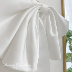 ウェディングドレスのアレンジ バックリボン  白 大きいリボン光沢のあるサテン生地　ribbon_2435 4枚目の画像