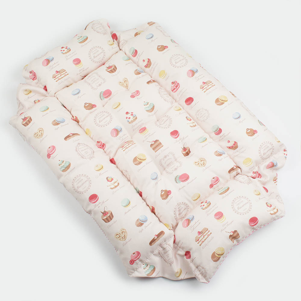 【即納】ペットが喜ぶ 夏用キャリークッションベッド/クレートクッションiCOLD接触冷感 マカロン Mサイズ