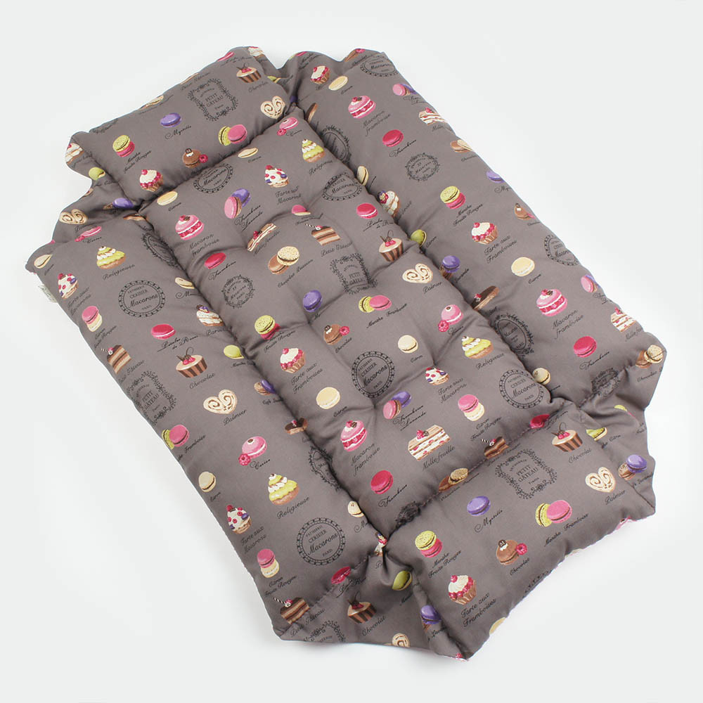 【即納】ペットが喜ぶ 夏用キャリークッションベッド/クレートクッションiCOLD接触冷感 マカロン Mサイズ