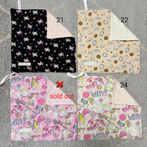 アリス　キャンディ　お菓子　30×30　ループタオル　3枚　ハンドメイド アリス キャンディ お菓子 30×30 ループタオル 3枚 ハンドメイド