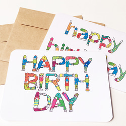 【カード＆封筒セット】BIRTHDAY PEOPLE CARD〜お誕生日のお祝いを協力して伝える人たち〜 1枚目の画像