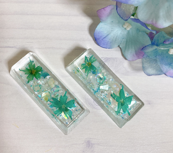 NO.112 アクアリウム✨クラゲ＆熱帯魚の固まるハーバリウム箸置き2個set NO.112 アクアリウム✨クラゲ＆熱帯魚の固まるハーバリウム箸置き2個set 6-