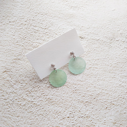 green shell earrings 1枚目の画像
