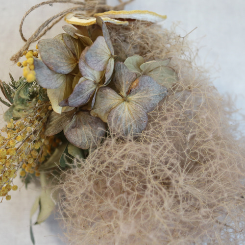 専用＊スモークツリー&アジサイ  ドライフラワースワッグ ドライフラワースワッグ スモークツリー＆アジサイ スワッグ naanaanaa