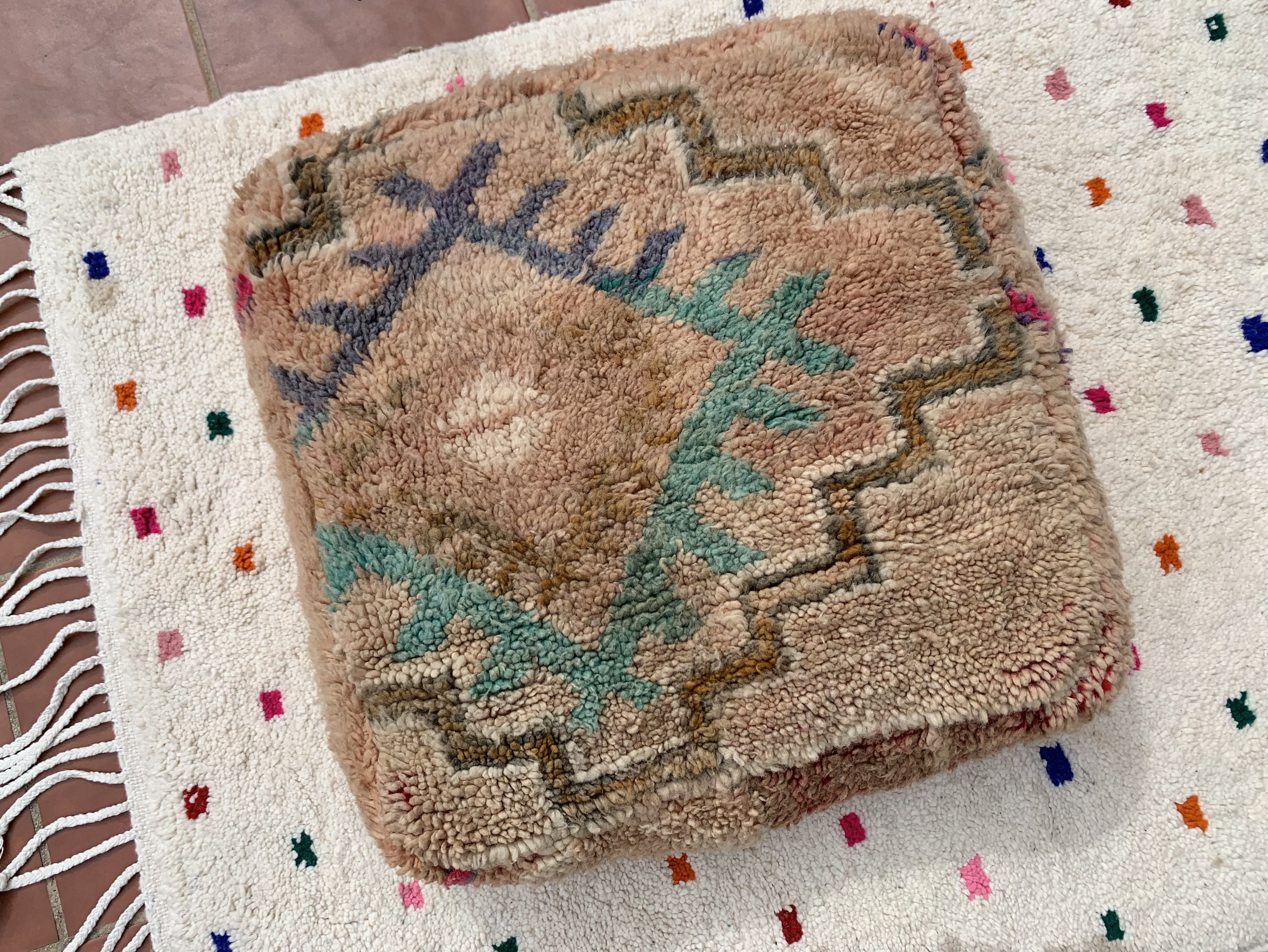 モロッコ ブジャド プフ クッションカバー クッション ラグ pouf 102