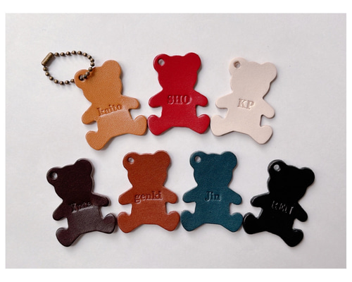 栃木レザーと熊爪のキーホルダー鱒デザイン 栃木レザーと熊爪の