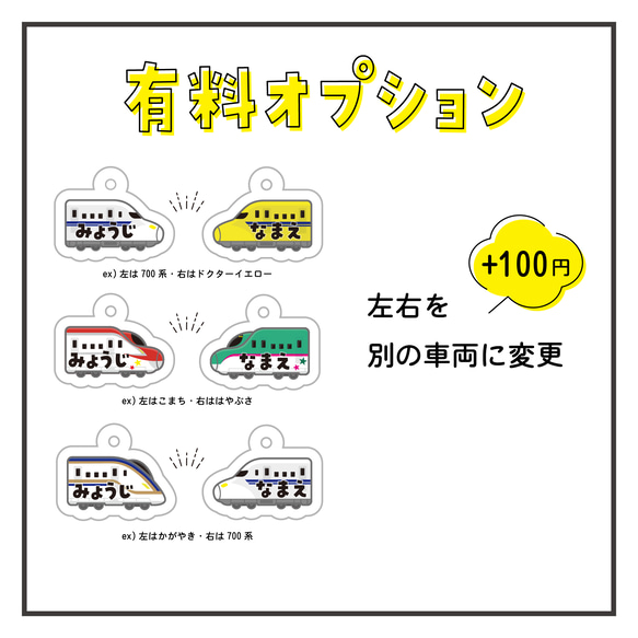 新幹線◎シューズネームタグ・上靴タグ◎名入れオーダー☆プレゼントにも 8枚目の画像