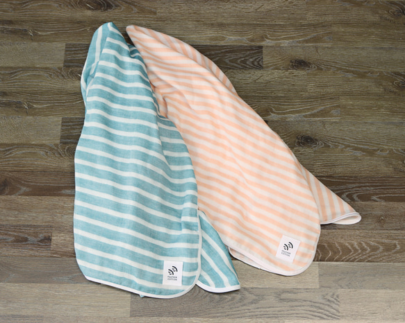 手仕事から生まれたfeather cotton®のガーゼブランケット / weekday02 blue 9枚目の画像