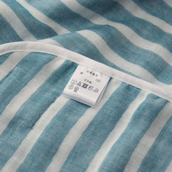 手仕事から生まれたfeather cotton®のガーゼブランケット / weekday02 blue 4枚目の画像