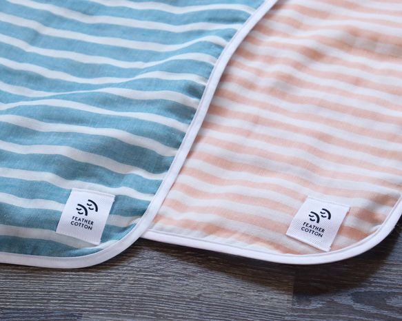 手仕事から生まれたfeather cotton®のガーゼブランケット / weekday02 blue 10枚目の画像