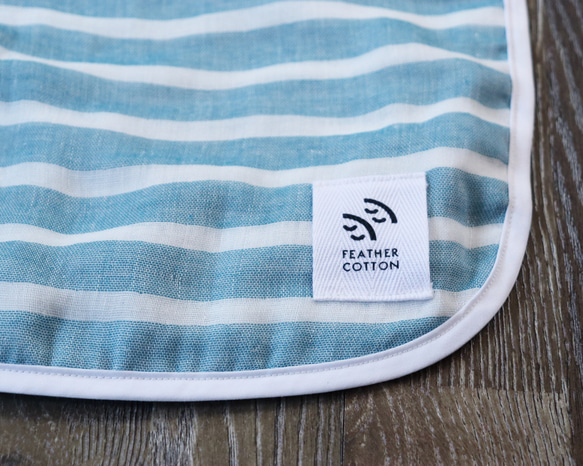 手仕事から生まれたfeather cotton®のガーゼブランケット / weekday02 blue 3枚目の画像