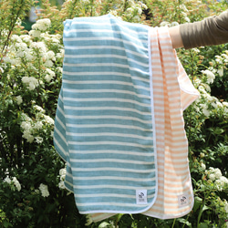 手仕事から生まれたfeather cotton®のガーゼブランケット / weekday02 blue 8枚目の画像