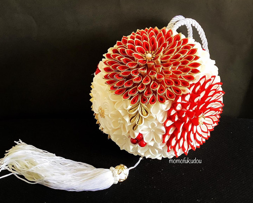 つまみ細工ボールブーケ ブーケ 百福堂momofukudou 通販