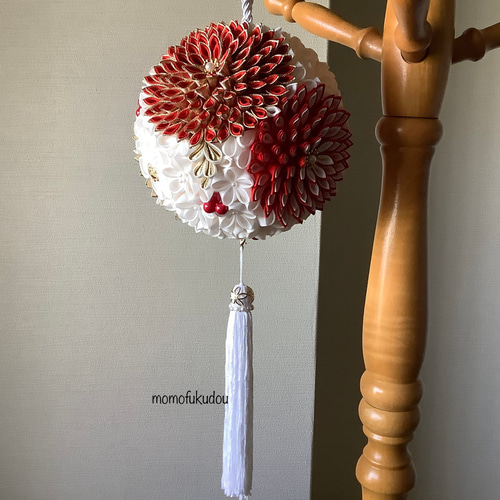 ⭐︎れいほ〜⭐︎つまみ細工　ボールブーケ flower ball bouquetオーダーメイド】総つまみ細工✴︎ボール