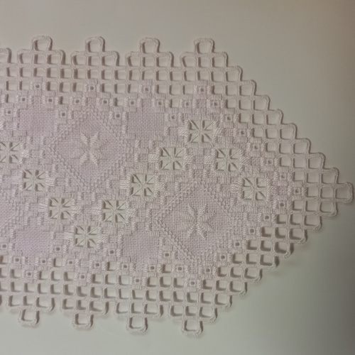 ★20％OFF★ハーダンガー刺繍（ハンドメイド）テーブルクロス 40x110cm ハーダンガー刺繍】刺繍布の細かさは作品をさらに繊細に美しくし