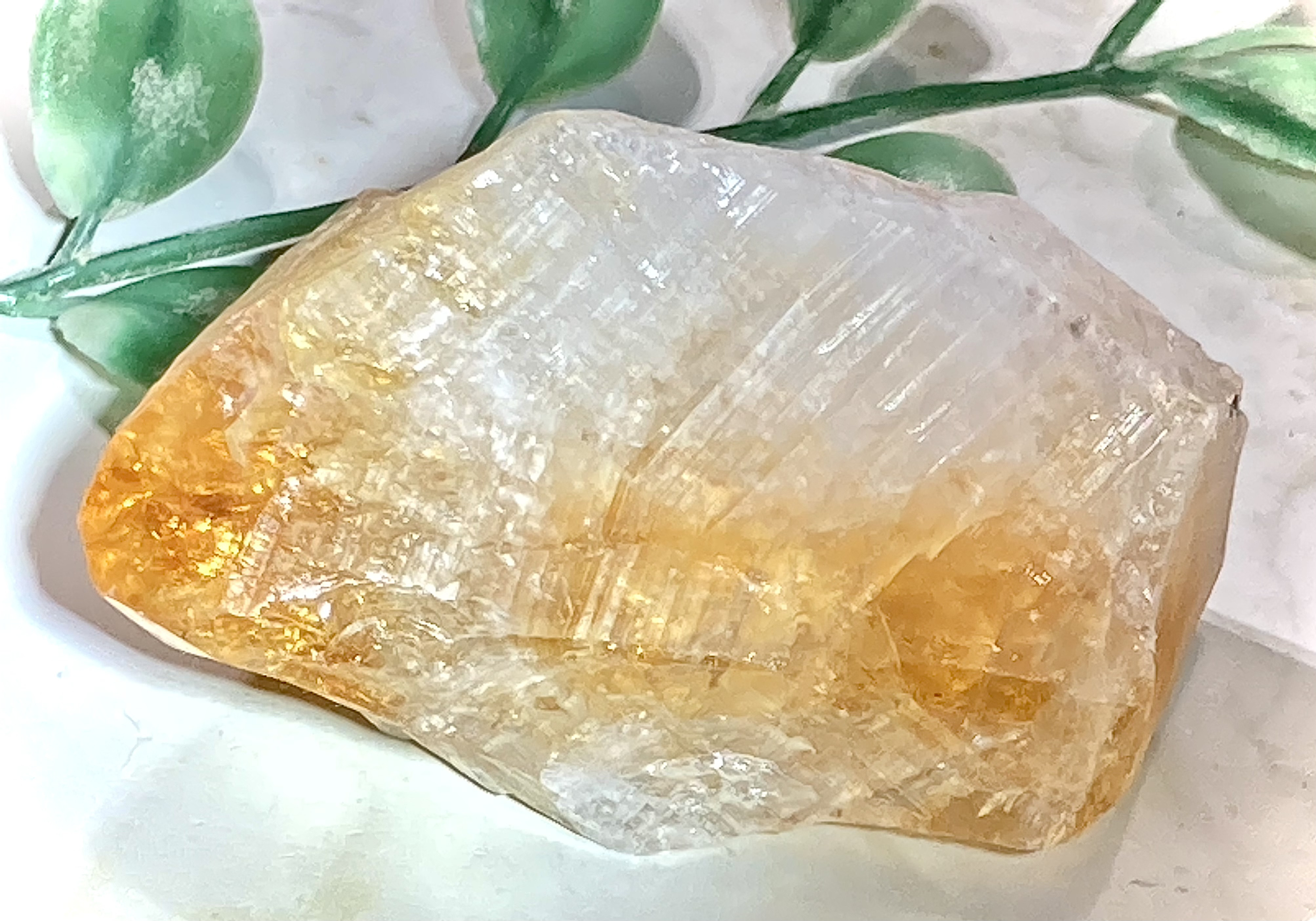 恋愛・虹入り】レインボー シトリンクォーツ 原石 ポイント ラフ