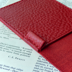 イタリア革のメモ帳カバー／A7サイズ／赤 4枚目の画像