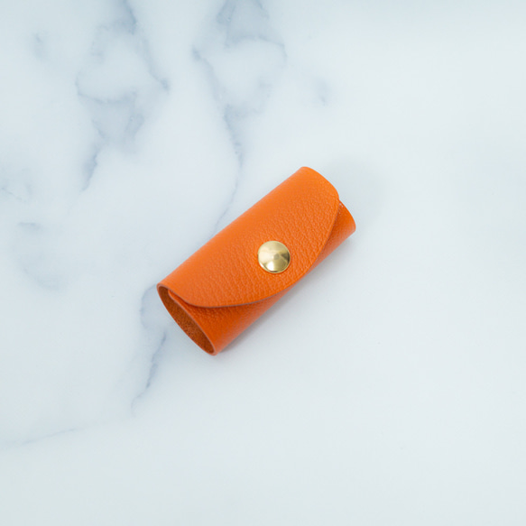 超小型キーケース 【オレンジ軽量11g】ミニマリストにおすすめ 1枚目の画像