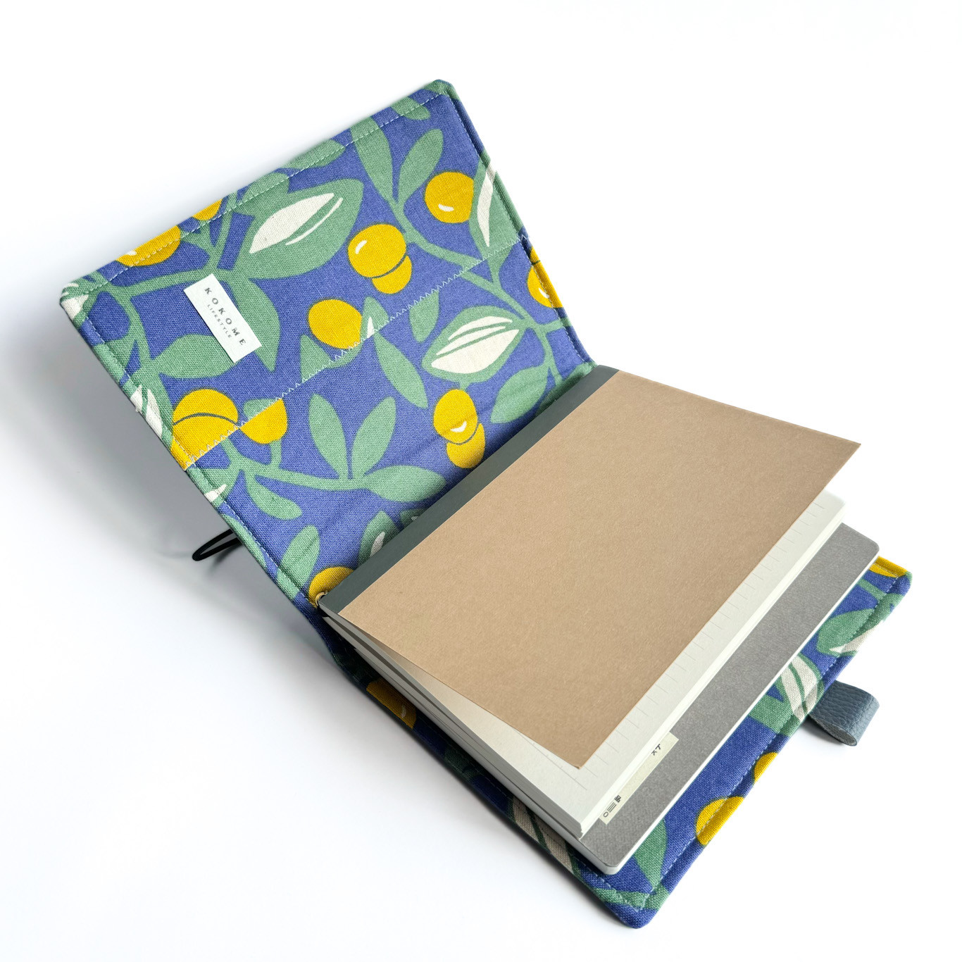 B6 サイズ システム手帳カバートラベラーズノートカバー手帳カバー合皮レザー 青        Ω