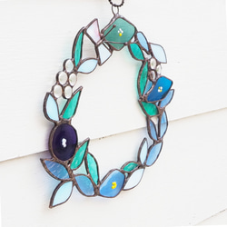 初夏にピッタリ☆ステンドグラスのお花のリース 2枚目の画像