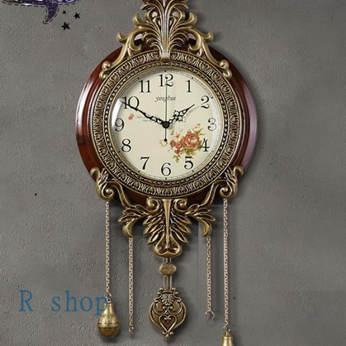 古典壁掛時計デラックスクロック レトロ 振り子時計 実木 静音リビング 古典壁掛時計デラックス クロック レトロ 振り子時計 実木 静音