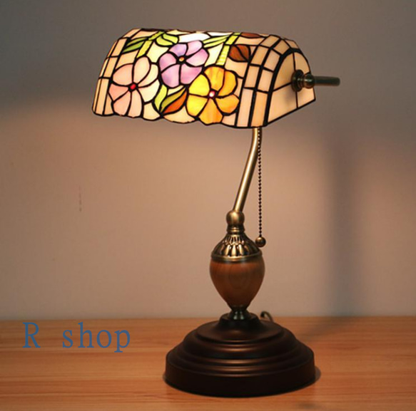 ステンドランプ ステンドグラス アンティーク 花柄 照明 高級感溢れる☆照明ステンドランプ ステンドグラス アンティーク