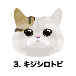 【 ねこ 猫 キジ 毛色3色 特大顔 】スマホケース クリアソフトケース プレゼント iPhone&Android 4枚目の画像