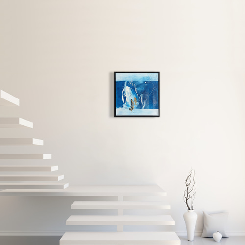 現代アート 35×35㎝ フレーム付き インテリア モダン アートパネル