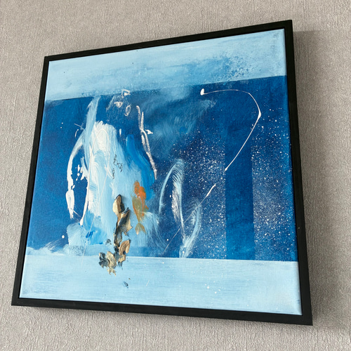 現代アート 35×35㎝ フレーム付き インテリア モダン アートパネル