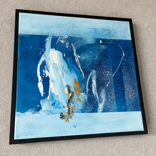 現代アート 35×35㎝ フレーム付き インテリア モダン アートパネル