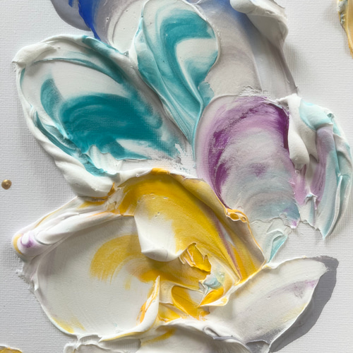 現代アート　約30×30㎝　大きめ　モダン　絵画　原画　抽象画　アートパネル 現代アート 花 約30×30㎝ 2枚セット 大きめ モダン 絵画 原画