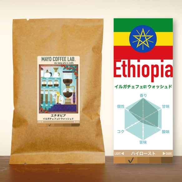 エチオピア イルガチェフェG1・ウォッシュド《自家焙煎珈琲》 1枚目の画像