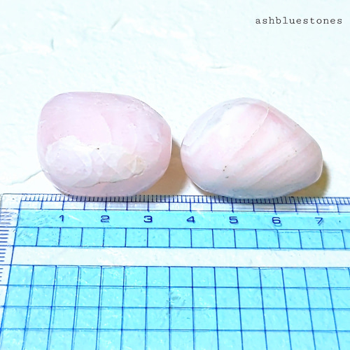 ペルー産ピンクマンガンカルサイト タンブル 幅約30mm前後 20g台