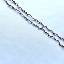100cm ショコラ色 コットンレース糸とビーズのロングネックレス　かぎ針編み 4枚目の画像
