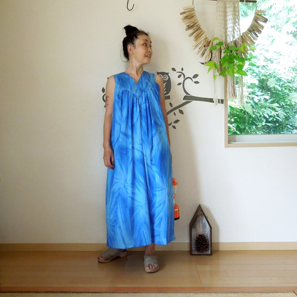 SALE】bighug バリコットンさちばるドレス○ブルータイダイ ワンピース  