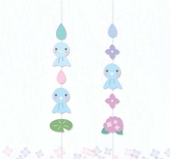 梅雨の季節のモビール風ガーランドてるてる坊主 ガーランド A.GO 通販