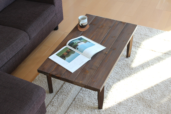 macotoyas様専用ページ　厚みがある天板使用　木脚の折りたたみ　カフェローテーブル90cm×60cm 2枚目の画像