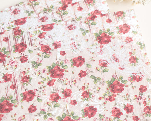 ローズページ ヴィンテージローズ デザインペーパー 7 / 10枚入 A4サイズ 包装紙